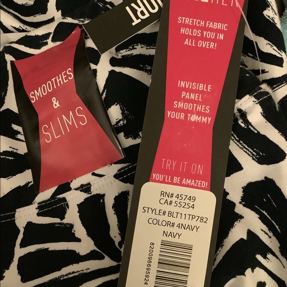 TEEZHER long shorts size S Navy & white Smooth and slims NWT invisible panel. - Picture 7 of 11